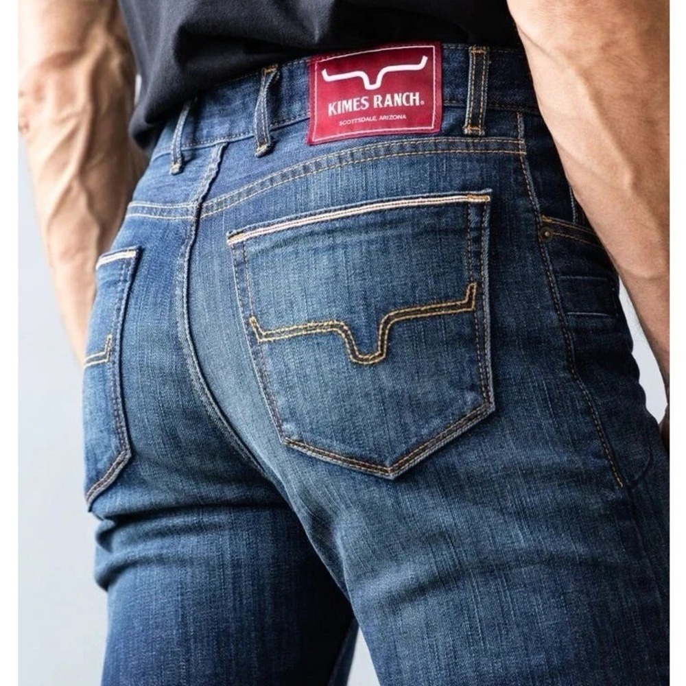 Kimes Ranch Jeans Roger 29/34 Straight Leg Dark Wash Denim Western Mens